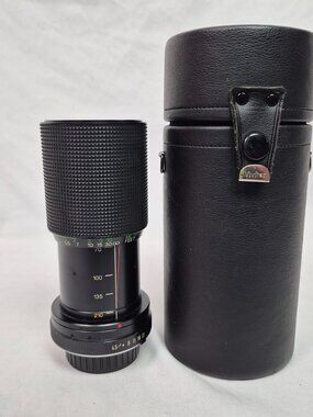 Vivitar 70-210mm f/4.5 MC 52mm Zoom Macro Focusing Lens Minolta MD Leather Case